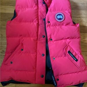 Canada Goose Red Puffer Vest with Quilted Insulation